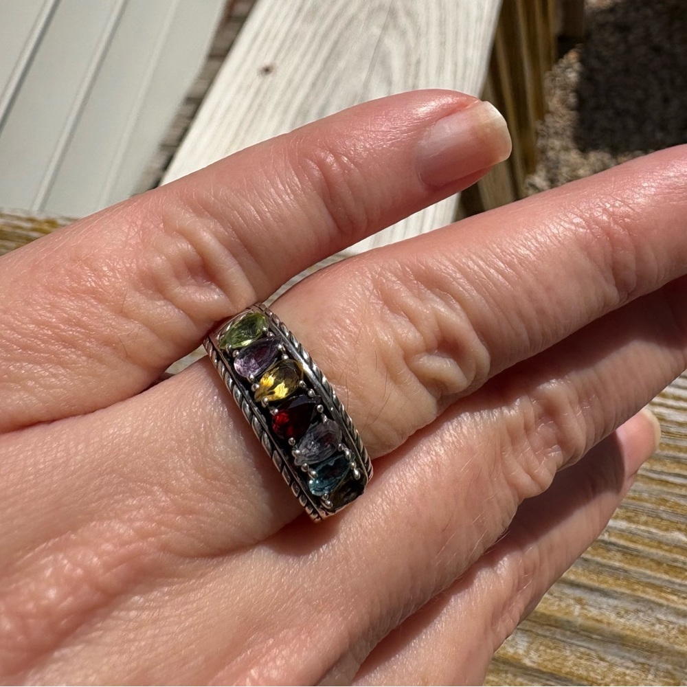 Effy Multicolor Semi-precious Gemstone Sterling Silver Ring - Size 7 - Picture 2 of 12